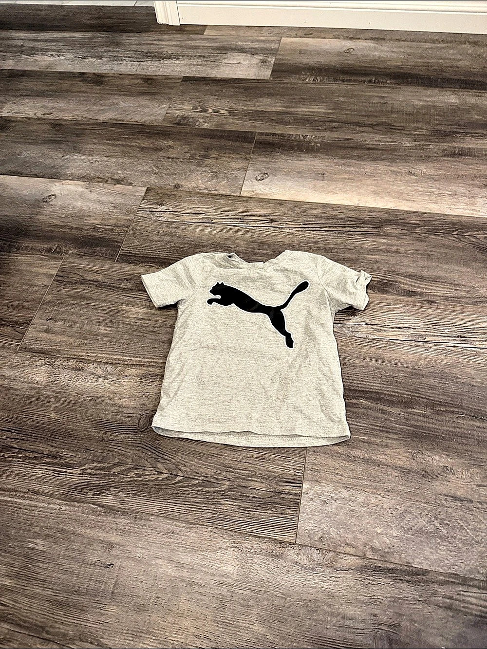 Puma Big Cat Logo Toddler Tee Boys Size 4 Gray